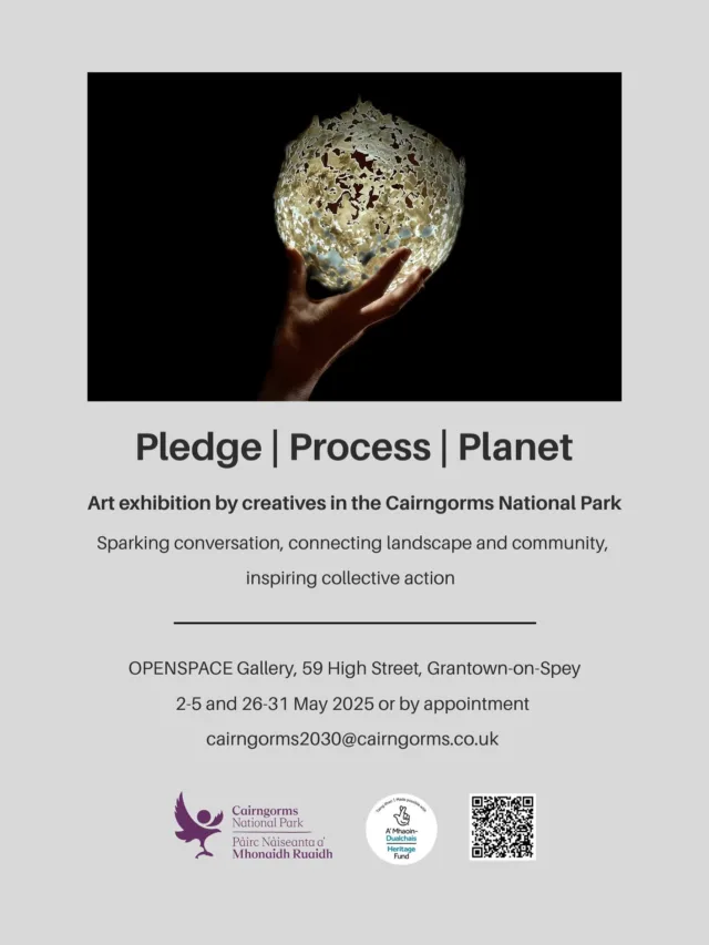🌿 Proud to Participate in the “Pledge | Process | Planet” Exhibition 🌿I am thrilled to be part of Pledge | Process | Planet, an extraordinary exhibition showcasing the power of creativity in inspiring change within the Cairngorms National Park.As part of the Cairngorms 2030 programme, this project explores how art can contribute to transformational change—enhancing wellbeing, achieving Net Zero, and fostering connections to our landscapes and communities.Through their work, 20 innovative artists from the Cairngorms Creative Directory were invited to reflect on the role of creativity in sparking meaningful conversations about the climate crisis. The goal: to deepen people’s emotional connection to the Cairngorms and inspire positive action for its care and preservation.This curated collection of work highlights the role of rural creativity in addressing both local and global environmental issues, celebrating art as a vehicle for dialogue, inspiration, and change. It also strengthens regional creative networks, fostering mentorship, resource-sharing, and collaboration among participating artists.Details
📍 OPENSPACE Gallery | 59 High Street, Grantown-on-Spey
📅 2-5 May & 26-31 May 2025 (or by appointment)
✉️ cairngorms2030@cairngorms.co.ukA heartfelt thank you to the Cairngorms 2030 Programme, Community Arts and Culture Project, and The National Lottery Heritage Fund for making this initiative possible.Come along and discover how art can connect, inspire, and transform. Let’s spark conversations that lead to collective action!#PledgeProcessPlanet #Cairngorms2030 #CreativeClimateAction #CommunityArts #EnvironmentalArt #GrantownOnSpey #OPENSPACEGallery @cairngormsnationalpark @openspace_thevault  @heritagefunduk  @m_bournesculptor @jessicanature @neonstash @robynwoolston @naomi_mcintosh @aaronsterrittwoodwork @claire_macdonald_artist @cairn_media @yellowbroom_lighting @clarelouisebattersbyartist @wildcatpots @jacimacart @woodentom1  @julesakel  @june.armstrong.art  @clarelouisebattersbyartist @annvastano.art